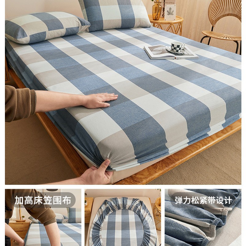 Nuevo estilo 2025 nuevo estilo sábana de algodón de una pieza cubierta protectora de colchón cubierta de cama juego de tres piezas de algodón lavado cuatro estaciones universal