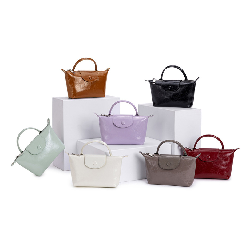 Mini Dumpling Bag Crossbody Shoulder Bag Genuine Leather Small Handbag Energy Mini French Longxiang Bag