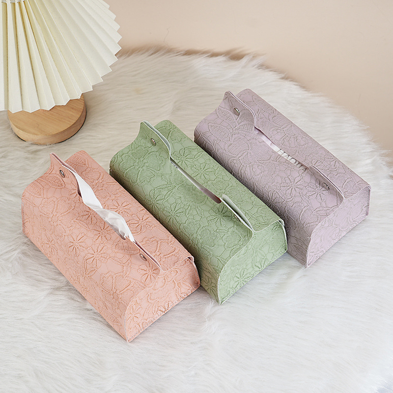 Botones de ratán de alto valor con patrón de hogar, decoración de comida especial de lujo ligero, caja de pañuelos, cubierta de pañuelos rectangular, premium