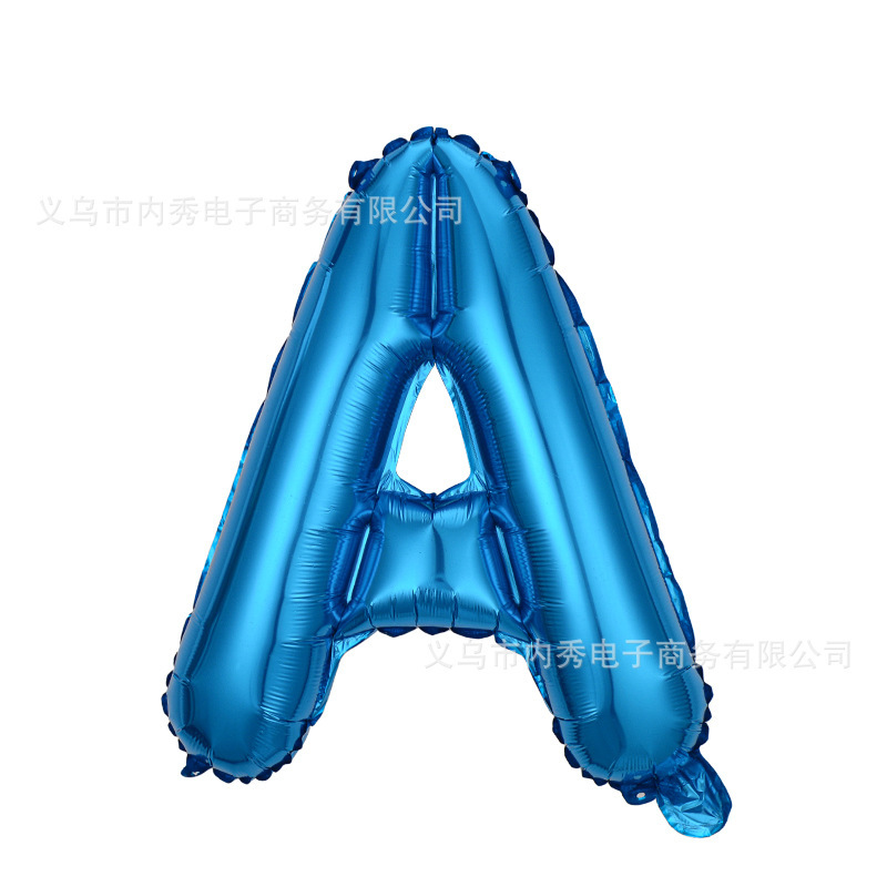 Globo de letra de película de aluminio de 16 pulgadas, versión americana en mayúsculas, cuerpo delgado, pinyin en inglés, decoración de caracteres, globo de papel de aluminio AZ al por mayor