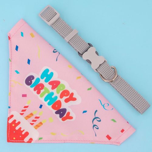 Birthday Party Dog Bibs, Pet Drool Cloths, Cat Triangular Scarves, Dog Saliva Towels, Neck Wraps with Collars
