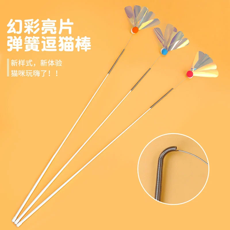 Весенняя палочка-дразнилка для кошек, игрушка для самостоятельного развлечения, облегчение скуки, игрушка для кошек, принадлежности для кошек, перьевой колокольчик, съемная длинная палочка, палочка-дразнилка для кошек. # #
