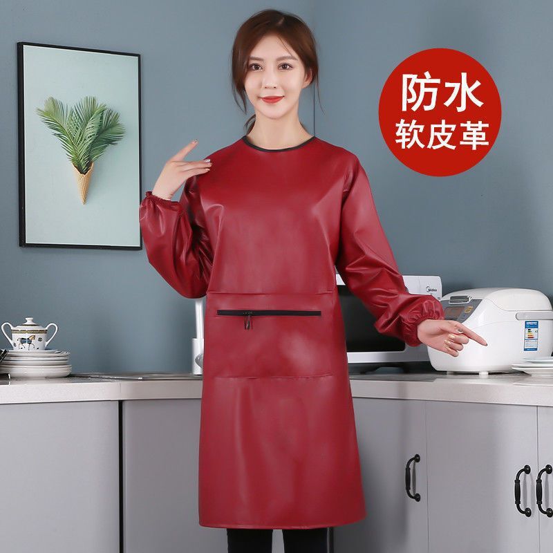 Leather Smock Soft Leather Waterproof and Oil-Proof Apron Women's Anti-Fouling Home Kitchen No-Wash and Stain-Resistant Men's Pu Work Clothes Leather Smock Soft Leather Waterproof and Oil-Proof Apron Women's Anti-Fouling Home Kitchen No-Wash and Stain-Resistant Men's Pu Work Clothes