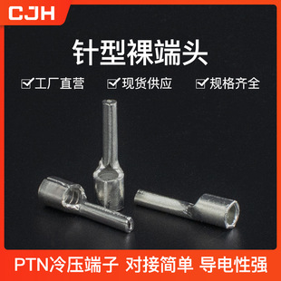 CJH Cold-pressed Terminal PTN1.25/2/5.5-9/10/13/18 Pin-shaped Bare Terminal Wiring Copper Plug Needle Nose