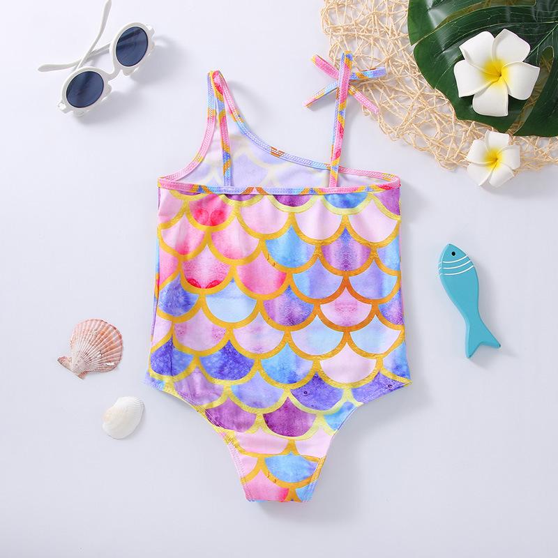 Girlu0027S Cute Fish Scales Polyester One Pieces