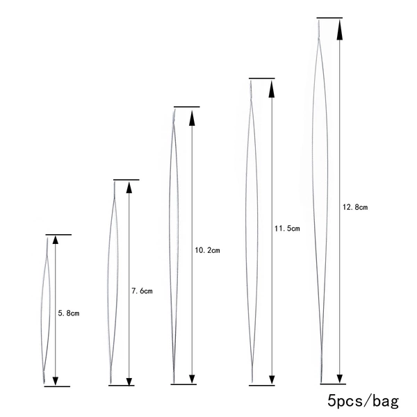 Beading needle, 5.8/7.6/10.2/11.5/12.8cm