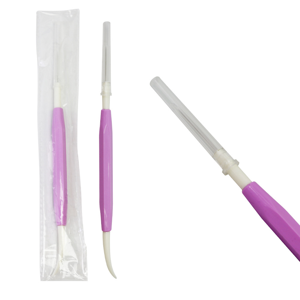 Fondant aguja de escape fabricante en stock Acero inoxidable guinda aguja galleta punzonado aguja de modelado de doble cabeza de doble propósito pequeña vitrocerámica