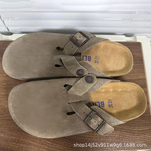 [Factory Standard] Cowhide Birkenstock Shoes for Men and Women, Baotou Half-Slippers for Women, Cork Leather Couple Birkenstock Slippers