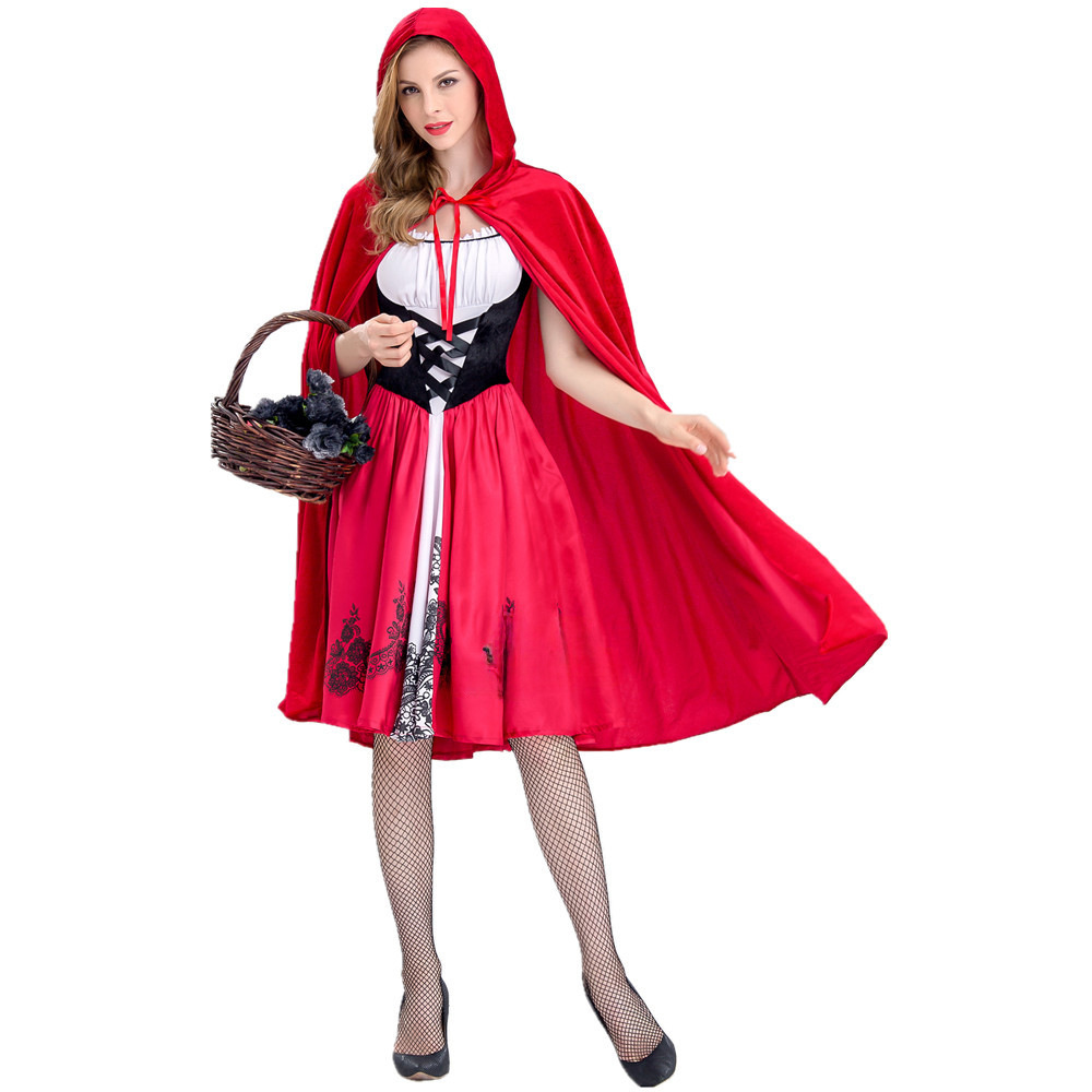 S-3XL Large European and American Halloween cloak Red Riding Hood costume cosplay role-playing game uniform