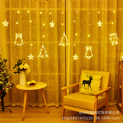 LED Curtain Light Christmas Room Decoration Colored Light String Christmas Tree String Light Scene Arrangement Hanging Decoration Light String