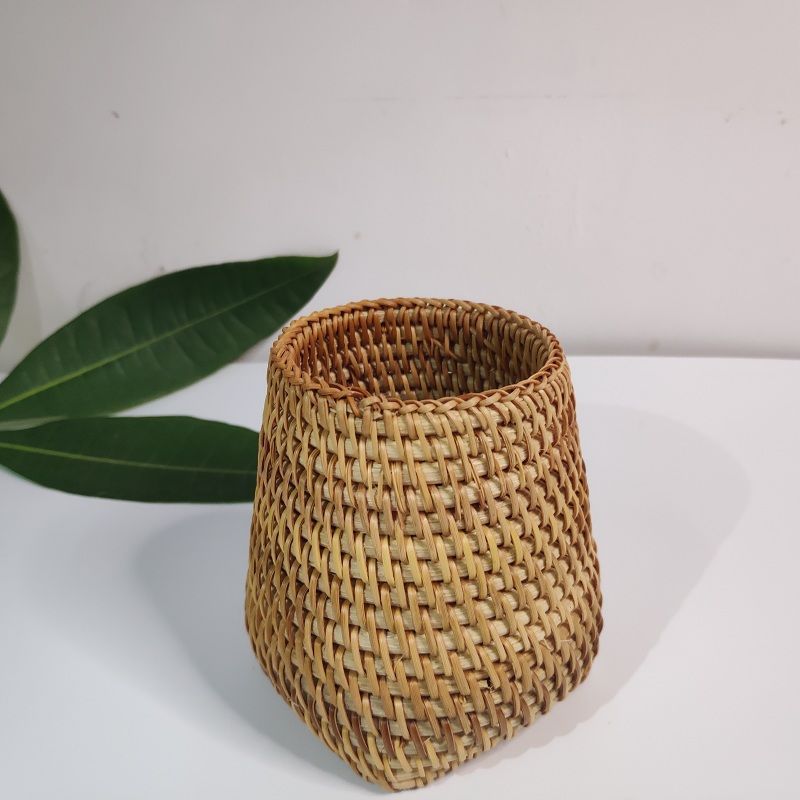 Ceremonia del té de ratán Juego de seis caballeros, portalápices, tubo de té, té, accesorios de juego de té de kung fu