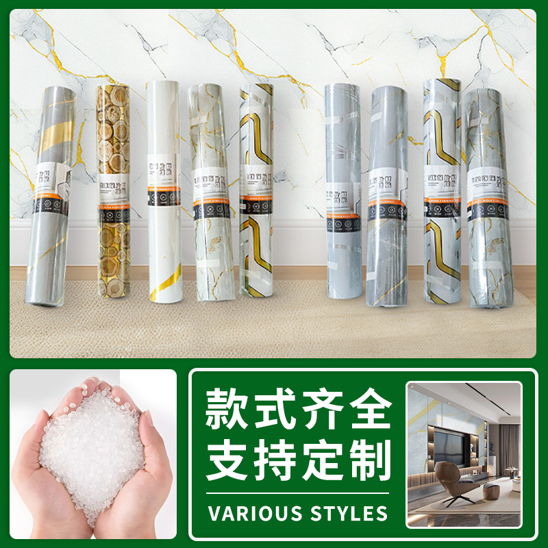 Papel pintado de mármol autoadhesivo a prueba de humedad fondo pegatinas de pared decoración de pared cerámica imitada pegatinas de pared estampadas PET