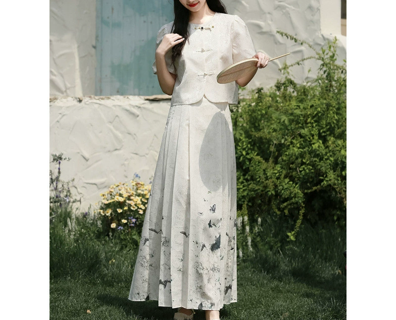 Summer Hanfu, set, skirt, fitted
