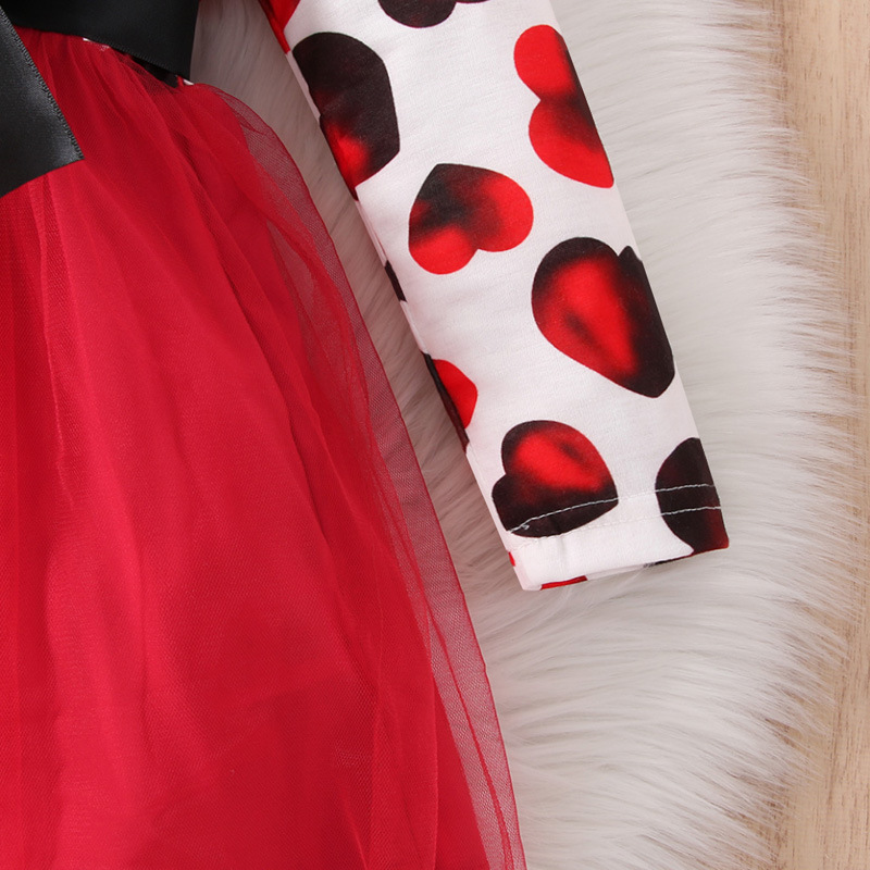 La Saint-valentin Mode Forme De Cœur Polyester Filles Robes display picture 4