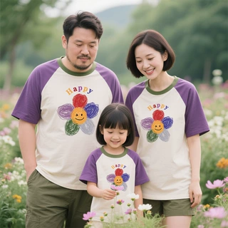 彩色太阳花亲子装夏装短袖学生团体服表演拉拉队幼儿园班服批发