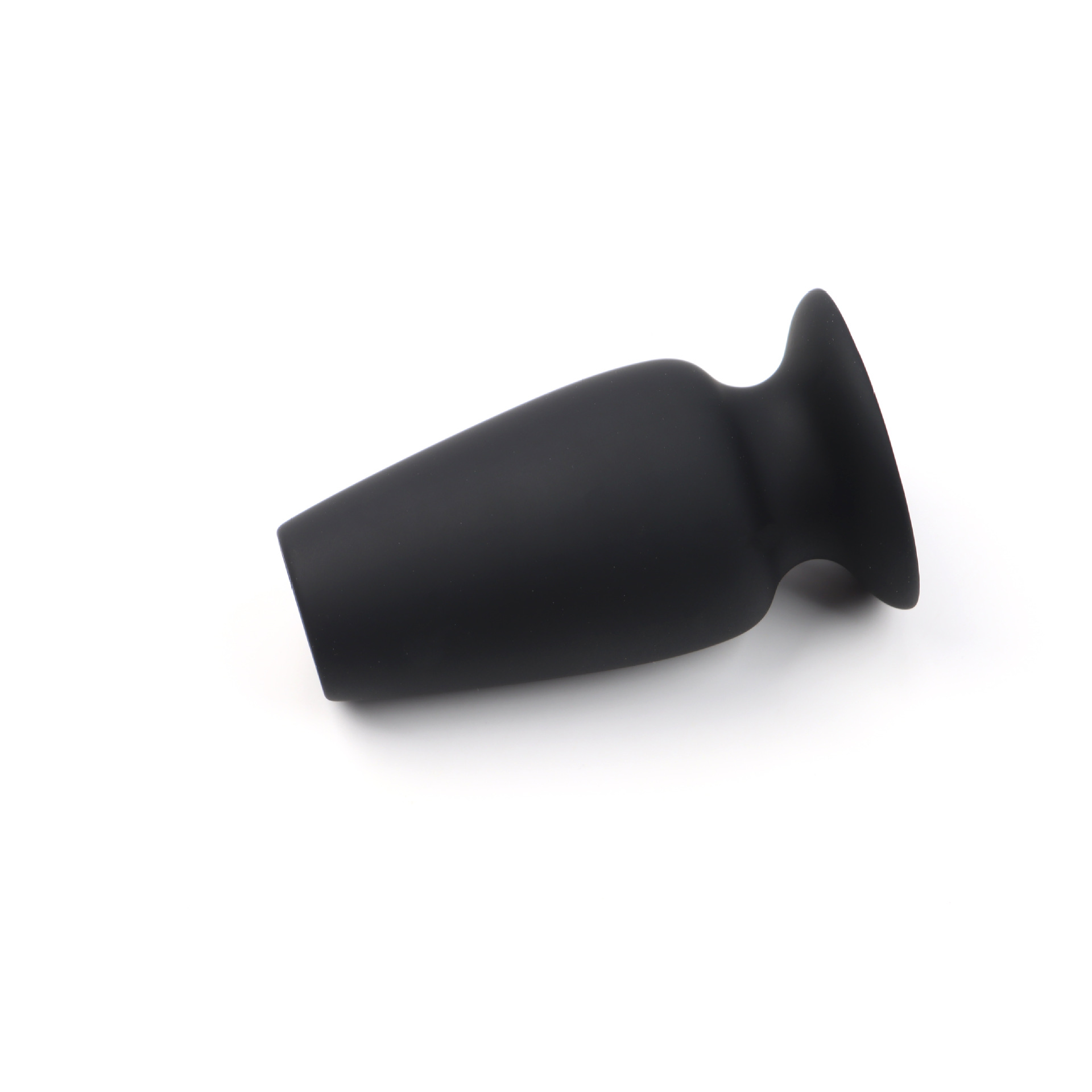 Hollow Anal Plug, Small Silicone Training Plug, Black — detail image 6