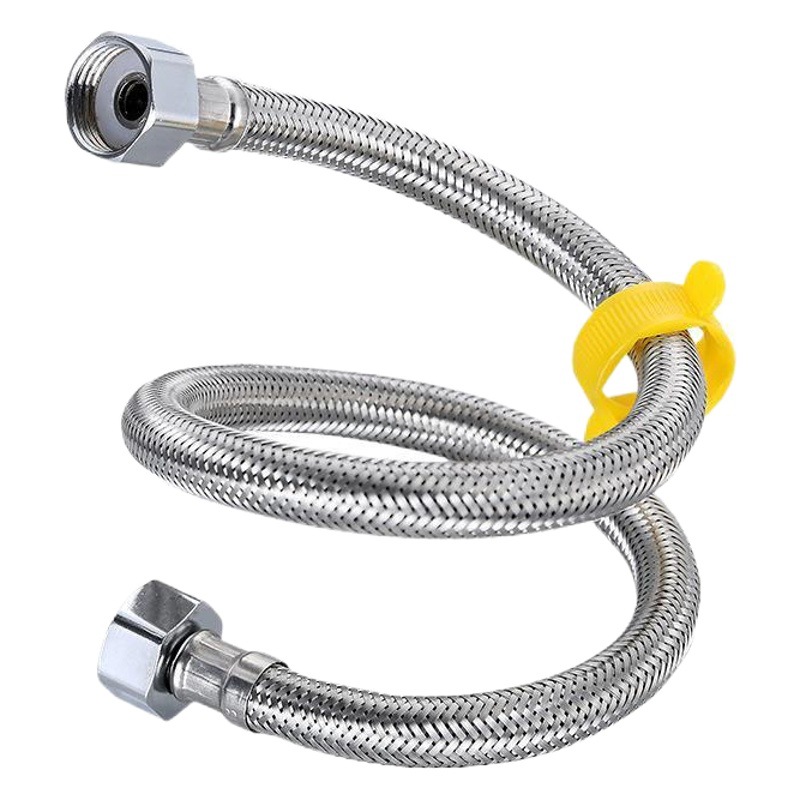 304 stainless steel braided pipe high pressure hose faucet hose metal hose 4 points double head pipe toilet water inlet pipe
