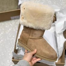 雪地靴女2025新款中高筒靴时尚百搭洋气毛皮一体过膝靴加绒棉长靴