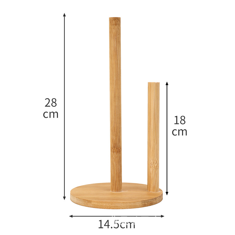 En stock de bambú titular de pañuelos de cocina restaurante vertical de madera rollo de papel de almacenamiento de plástico estante perezoso trapo titular