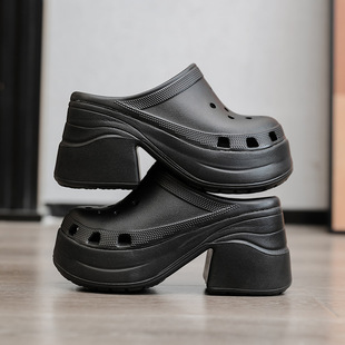 Foreign trade cross-border fire-hot spot mermaid hole shoes ladies increased sense of stepping on excrement beach sandals and slippers summer wear