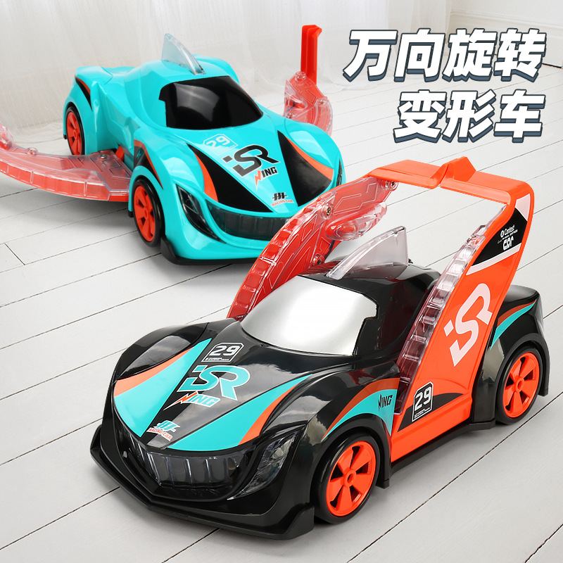 Tiktok misma deformación eléctrica policía coche música luz truco giratorio universal camión de bomberos juguete para niños al por mayor