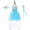 Nail sequins, dress, children's trench coat, small princess costume, set, suitable for teen, with snowflakes, “Frozen”
