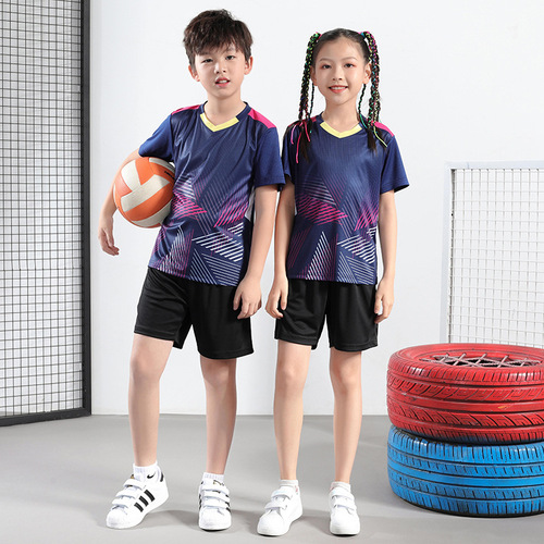 New Children's Badminton Set Spring Boys and Girls Table Tennis Quick-Dry Sports Short-Sleeve Volleyball Clothing