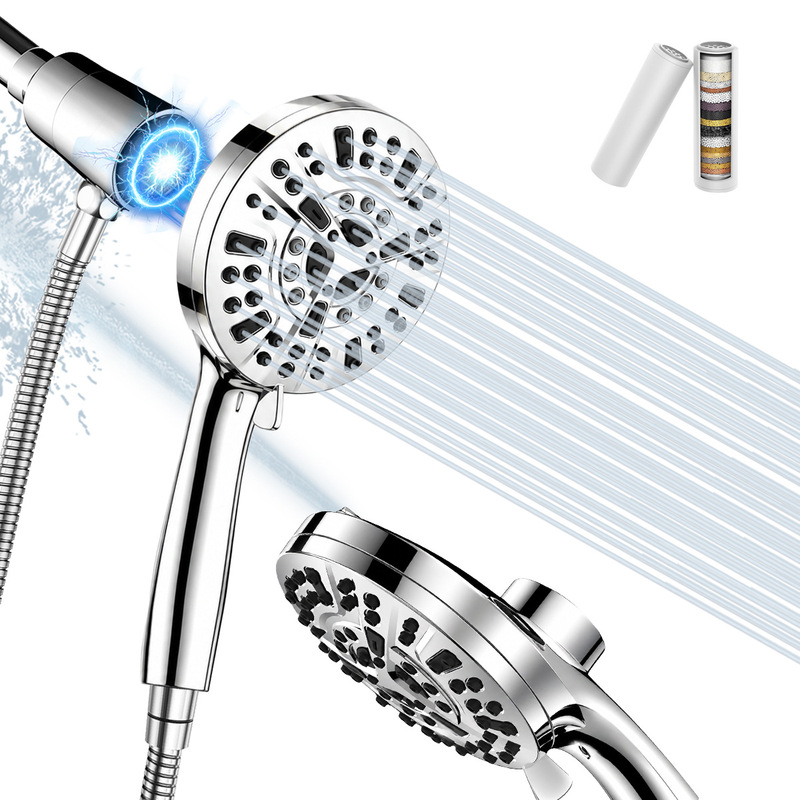 Amazon Bathroom Magnetic Aquamagnex Pressure-Boosting Shower Head Set 9-Function Shower Filter Shower Head