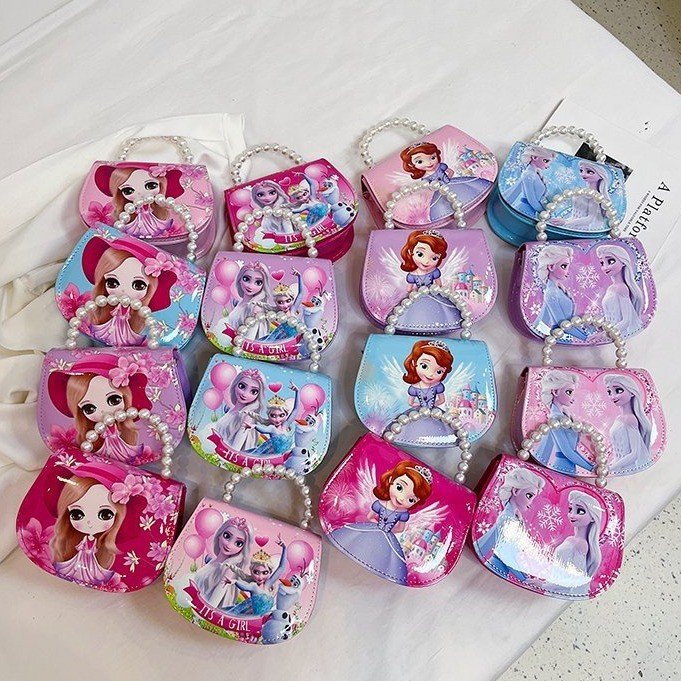 Bolso para niños Ice and Snow Princess Bolso para niñas Mochila coreana Princesa Aisha lindo bolso de mensajero de un solo hombro
