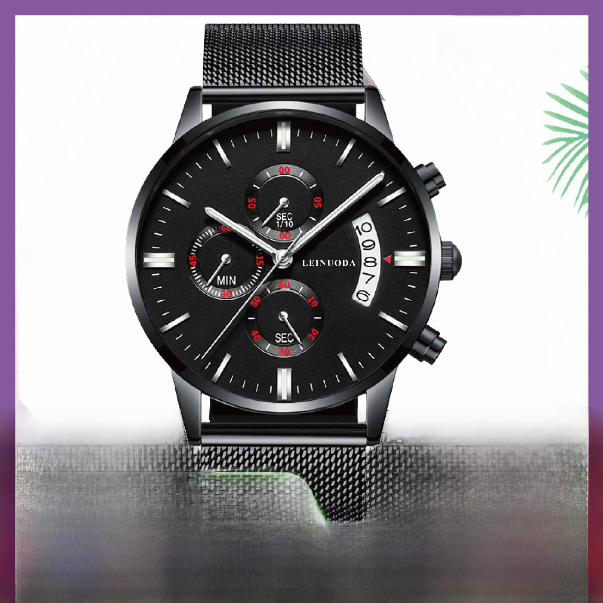 男士手表时尚休闲多功能学生防水日历腕表户外运动石英表防水耐用