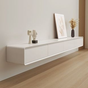 Solid Wood Suspended Tv Cabinet Wall-Mounted Modern Simple Small Apartment Living Room Hanging Home Suspended New Tv Cabinet