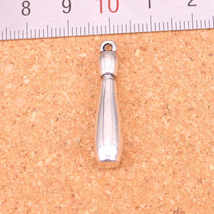 DIY handmade materials antique silver necklace bracelet jewelry accessories bowling pin pendant 32*7mm