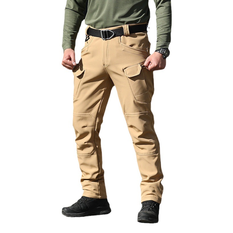 Pantalones tácticos IX7 camuflaje pantalones de combate de los hombres de cáscara suave pantalones de senderismo impermeables a prueba de viento