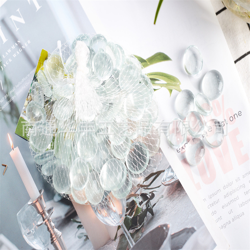 Cuentas planas de vidrio ámbar estilo principal, decoración para brasero, acuario, oficina y manualidades DIY