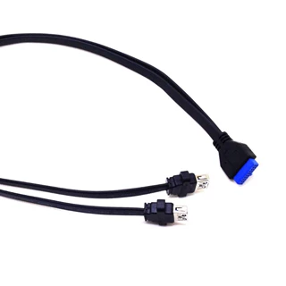IDC机箱线主板20pin挡板USB线USB3.0带耳朵延长线 机箱前置面板线