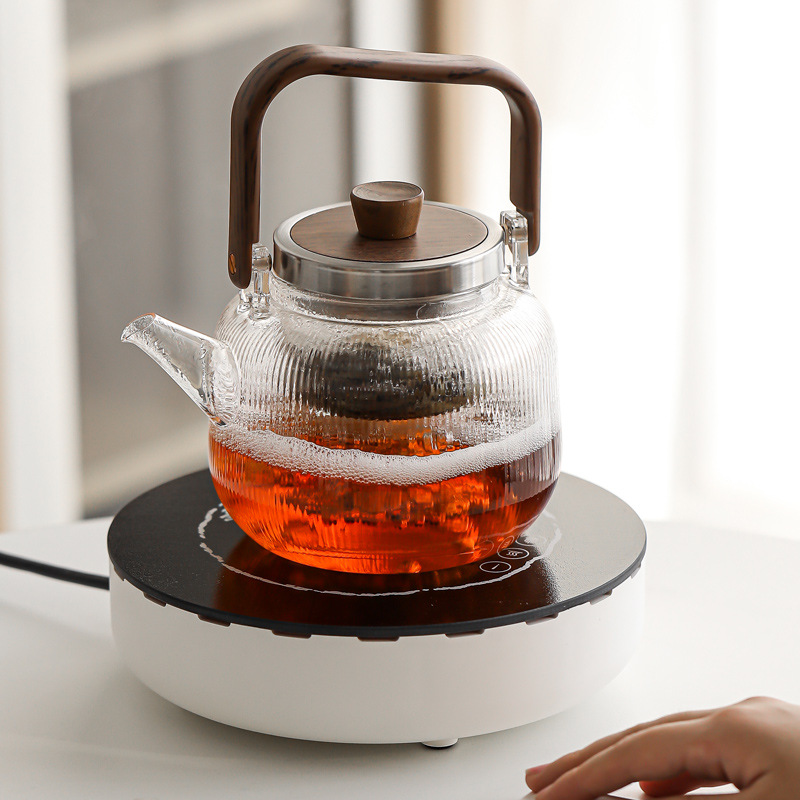 Set, tea for office, glass teapot