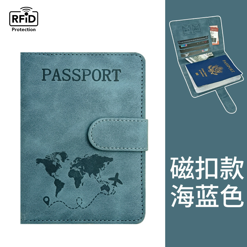 跨境爆款皮套护照夹现货pu皮RFID护照包多功能可放SIM卡证件包|undefined