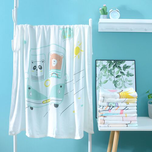 Summer baby cold blanket bamboo fiber thin 110*110 soft and breathable newborn baby summer blanket