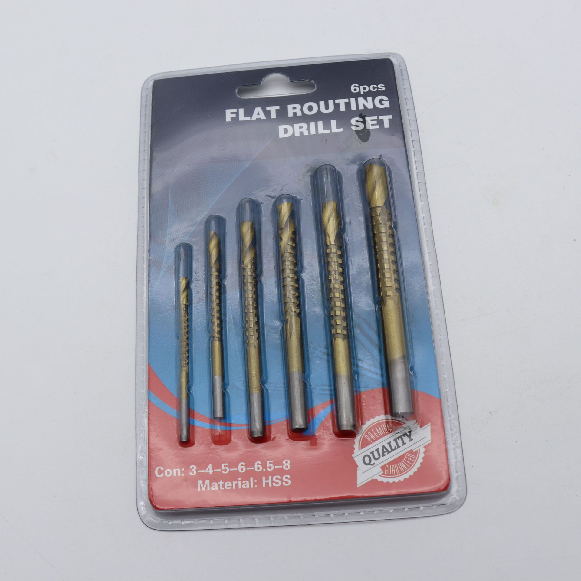 6PC锯齿麻花钻头 高速钢多功能拉槽钻孔锯钻合一木工开孔器套装