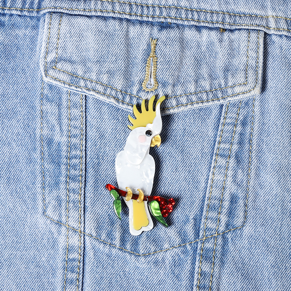 Stoving Varnish Design Original Design Pin Parrot Arylic Stoving Varnish Unisex Brooches