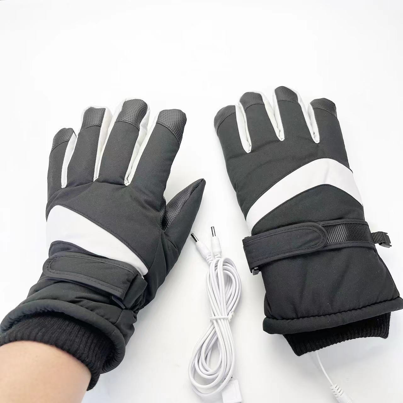 Guanti riscaldanti USB Guanti da sci invernali caldi riscaldanti palmo ispessito antiscivolo touch screen tessuto Oxford sport equitazione_voghion.com