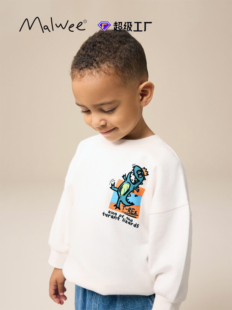 Suéter de jerseta para niño malwee transfronterizo otoño e invierno nuevo estilo cuello redondo manga larga niños europeos y americanos ropa casual de otoño para niños