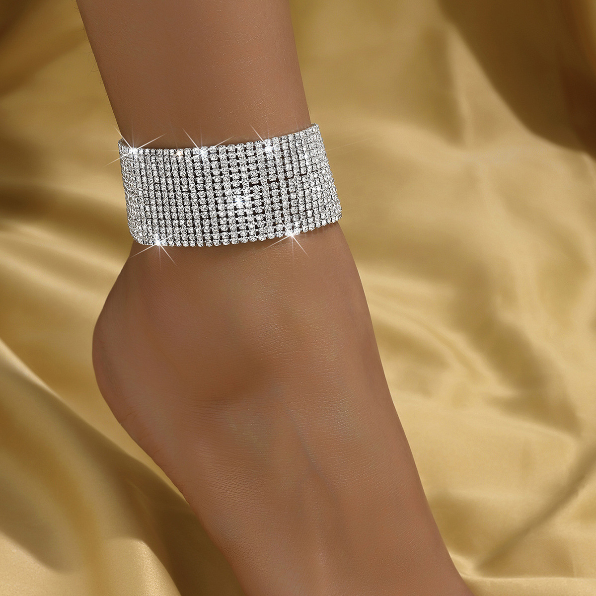 Joyas transfronterizas europeas y estadounidenses estilo nacional de moda microdiamantes con dedos de pie adornados temperamento universal conjunto de cadenas de tobillas mujeres