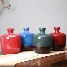 厂家批发现货宜兴陶瓷酒瓶五斤装密封酒坛 宜兴土陶酒具