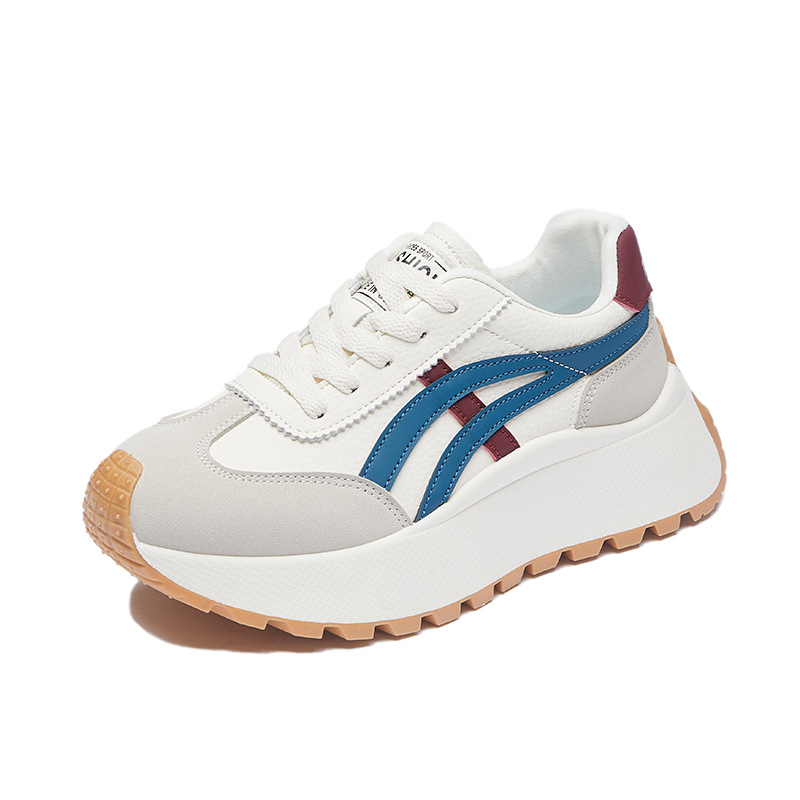 Zapatillas Casuales Chunky para Mujer de PU y Caucho con Aumento de Estatura para Día a Día