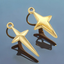 韩版不锈钢抛光金色十字星星坠子 爱心吊坠心形坠子 diy项链配件