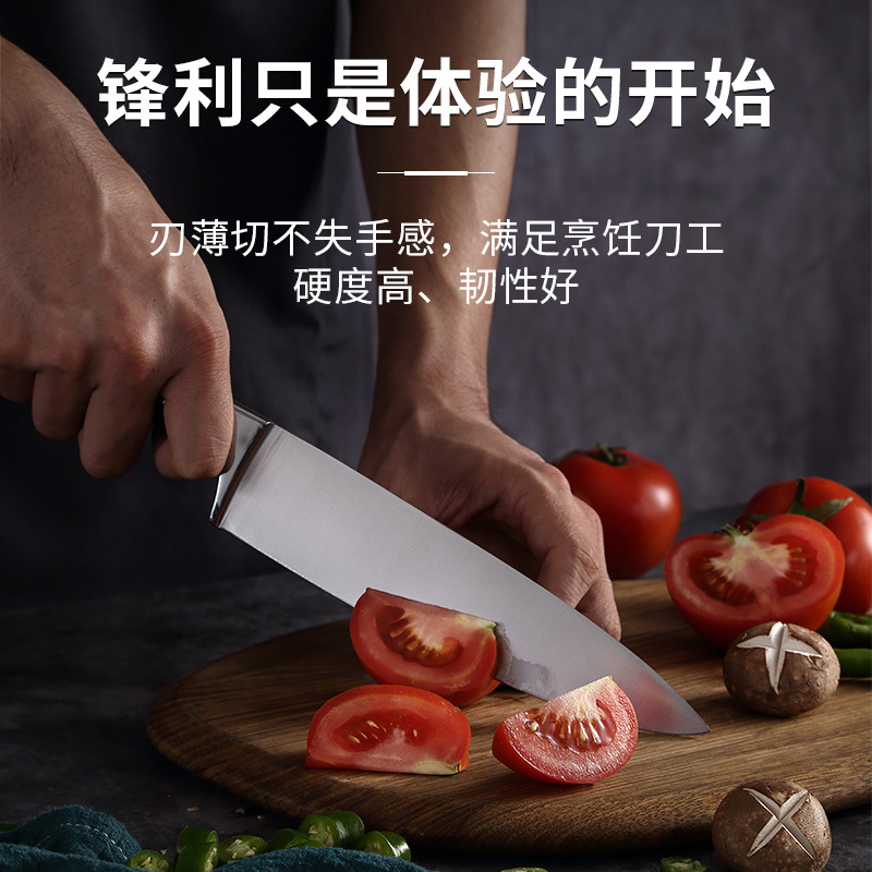 熱銷綠色廚師料理亞克力柄鋼頭5鉻菜刀切片刀廚師刀亞馬遜