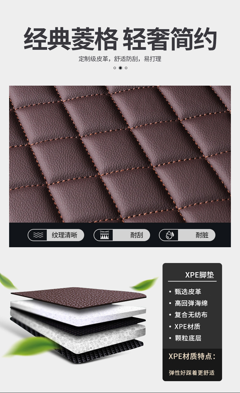The new XPE car special foot mat fully surrounds the car interior foot mat dirt-resistant floor mat car advanced sense car foot mat