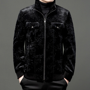 Winter stand collar gold mink cashmere coat men's thickened fashion warm imitation mink fur one-piece jacket fur coat trendy