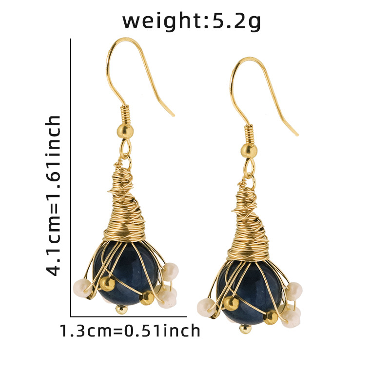 Perla natural cianita alambre aretes aretes aretes ligeros aretes de lujo aretes diseñados a mano aretes de alta sensación
